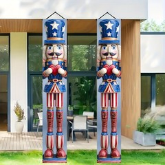 Patriotic Nutcracker Door Banner 12×72 Inch Memorial Day Hanging Banner Nutcr…