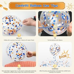 74 Pack Blue and Orange Graduation Balloons Class of 2026 Graduation Decorations