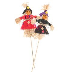 4 Pcs mini scarecrow on a stick Garden Portable Outdoor Scarecrow Decors Garden