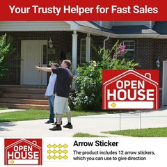 Extra Large Real Estate Open House Signs 2x 24″ Foldable & 4x 17″ Arrow