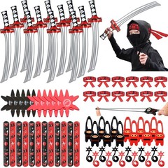 72Pcs Karate Party Favors Set – Inflatable Swords, Headbands, Slap Bracelets, De