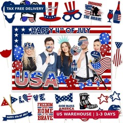 4th of July Decorations Independence Day Photo Booth Frame Forth Themed Party Pr