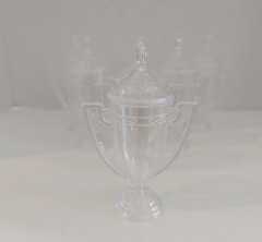 Hammont Trophy Cup Shaped Acrylic Candy Boxes 1.69 x 3.5 x 3.14 7 pack