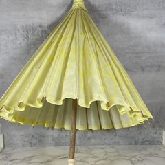 Wood & Paper Parasol Design Umbrellas Yellow Set of 9, Party,Wedding Decorations