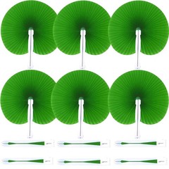 20Pc Paper Folding Hand Fans, Wedding Party Decor for Guest DIY Pink Round
