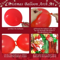 Christmas Party Decorations, 127Pcs Christmas Balloon Garland Arch Kit with F…