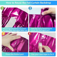 2 Pack Hot Pink Tinsel Fringe Curtain Backdrop Party Photo Booth Decorations New