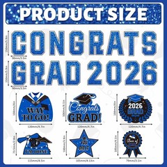 Graduation Car Decorations Magnets, 22Pcs Class of 2026 Grad Decor Car Magnetic