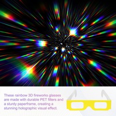 5 Pack 3D Diffraction Glasses Firework Diffraction Grating Yellow