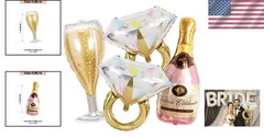 Gold Glitter Ring Balloon Bachelorette Party Decorations Bridal Shower Balloons