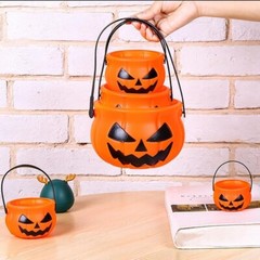 5 Pcs Halloween Portable Pumpkin Buckets, Trick or Treat Candy Jar Party Vintage