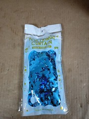 2 Pieces 3.2ftx6.5ft Light Blue Foil Curtain Decoration British Party Props New