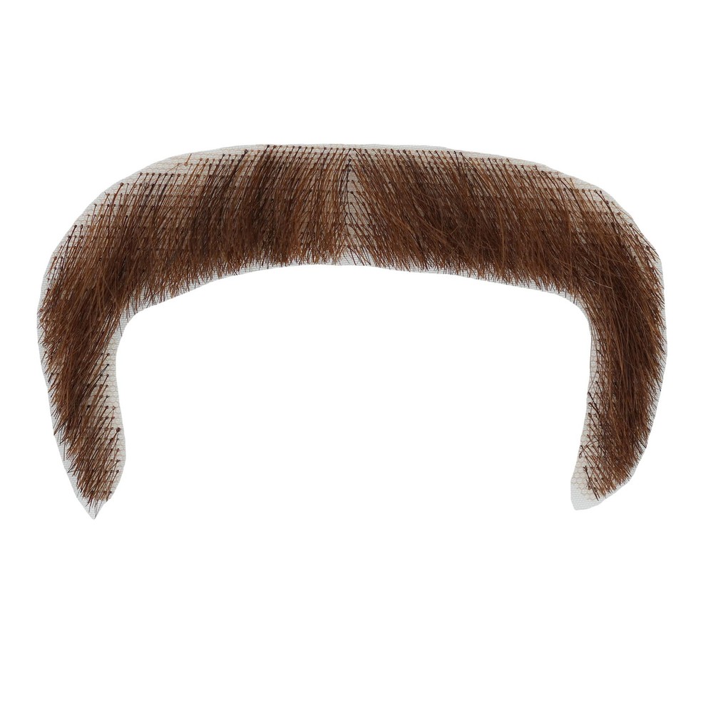 Brown Realistic False Facial Hair Human Hair Lace Mustache Fake Beard for Men…