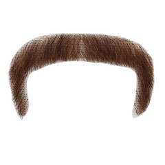 Brown Realistic False Facial Hair Human Hair Lace Mustache Fake Beard for Men…