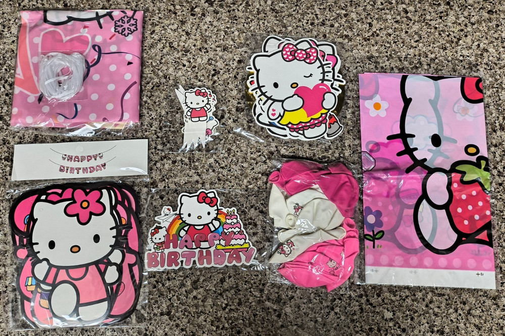 Hello Kitty Sanrio Birthday Party Decorations 52 Pieces Ballons Banner Toppers