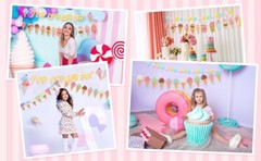 Ice Cream Decorations Bar Banner Party Supplies Sign for Birthday Decor Shower