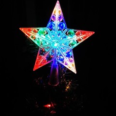Nordic Christmas Tree Star with LED Light Battery Crystal Bead Treetop