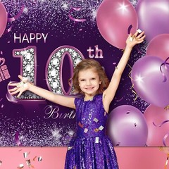 Durable Polyester 10th Birthday Banner – 72.8 x 43.3 Inch Chic Decor for Parties