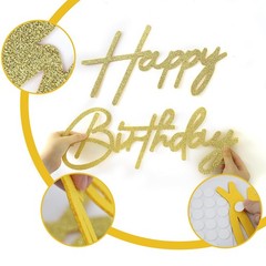 Happy Birthday Sign for Backdrop – Glitter Felt Happy Birthday Letter Sign fo…