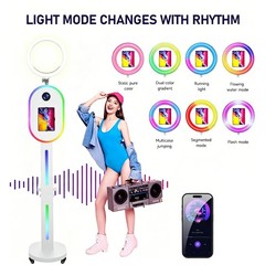 Portable iPad Photo Booth Kiosk RGB Ring Light Selfie Machine for Party Rental