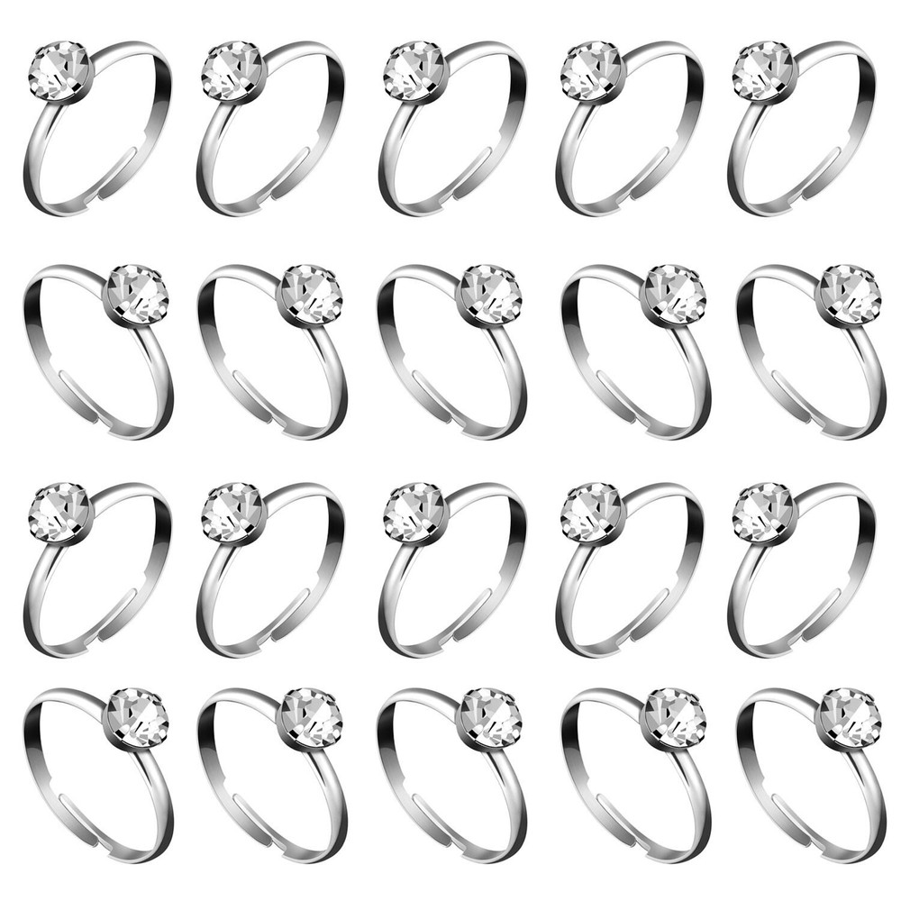 Whaline 36 Packs Diamond Engagement Rings Bridal Shower Rings for Wedding Tab…