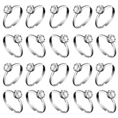 Whaline 36 Packs Diamond Engagement Rings Bridal Shower Rings for Wedding Tab…
