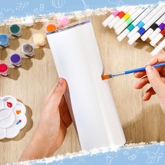 20oz DIY Mug Set with for acrylic Paints and Markers for Personalized Drinkware