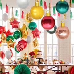 XXL 30in Christmas Ornaments 6 Count 76cm x 50cm Foil Balloon Christmas Baubl…