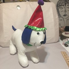 Happy Birthday 11″ Long Autograph Plush Stuffed Dog No Pen