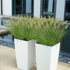 Betylifoy 10 Bundles Artificial Grass Plants Outdoor Fake Shrubs 10PCS, Green