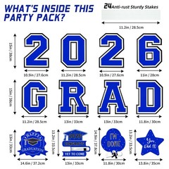 Graduation Decorations 2026 12Pcs Graduation Yard Signs Class of 2026 Outdoor Wa