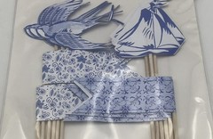 Celebrate It 12pc Canapé Picks Primrose Hill Birds Sailboats White/Blue NIP