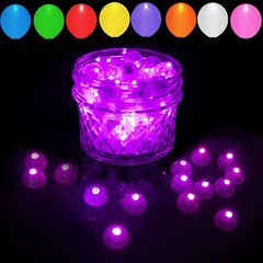 100pcs Pink LED Balloon Light, Mini Tiny Led Light Round Led Ball Lamp for Pa…