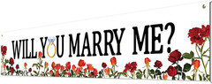 Proposal Banner Will You Marry Me Flower Banner Propose Decorations Supplies for