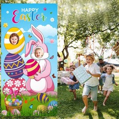 Easter Party Decorations Easter Bunny Photo Door Banner Large Fabric Happy Fest