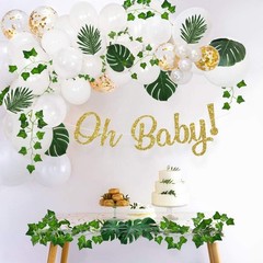 Flojery 78Ft 12pcs Silk Artificial Ivy Vine Hanging Leaves Plant Green