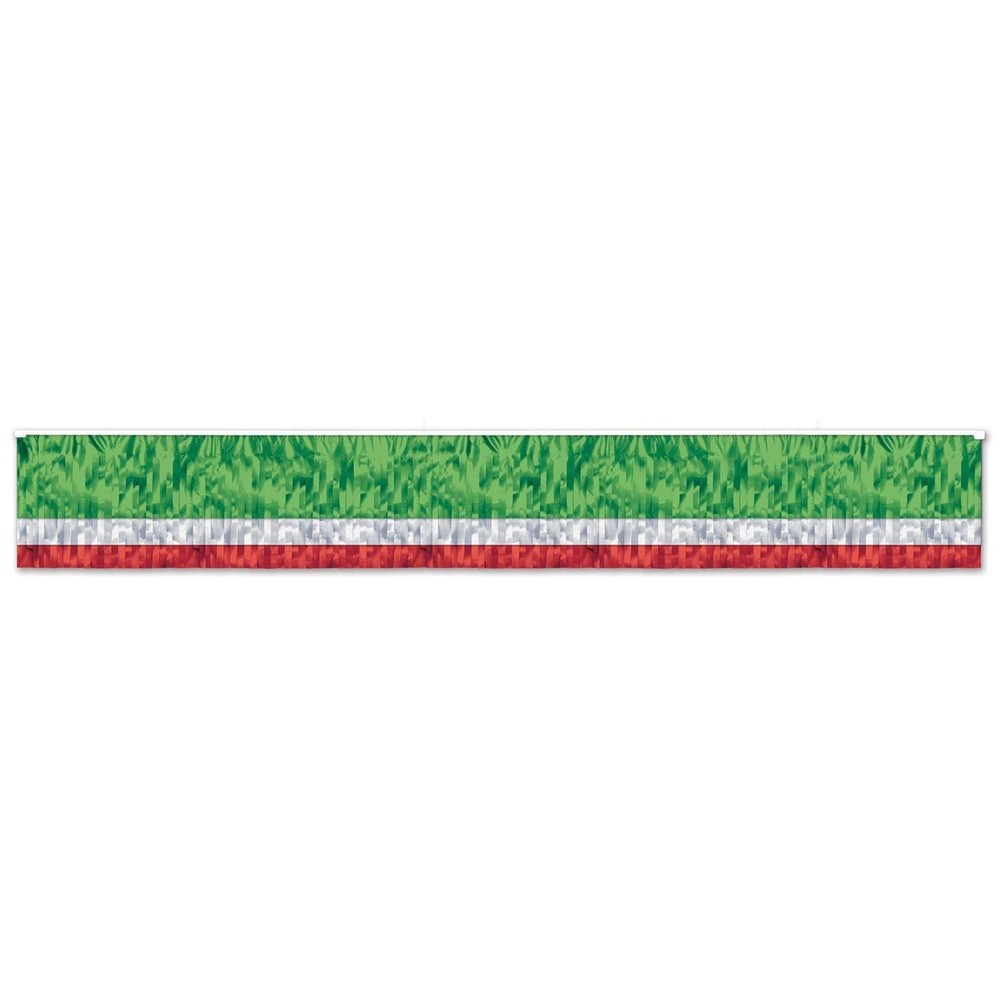 Beistle 3-Ply FR Metallic Fringe Drape (Red, White, & Green) – Fiesta/Cinco de