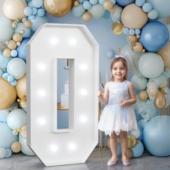 Marquee Number 0 Birthday Decorations: Large Light up Numbers 4 Feet Tall