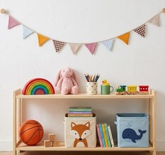 2Pcs Triangle Bunting Flag No-DIY Cotton Fabric Garland Reusable Party Banner…