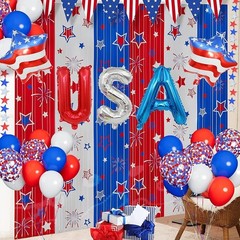 Red White and Blue Balloons Party Decorations with Patriotic Theme Foil Fring…