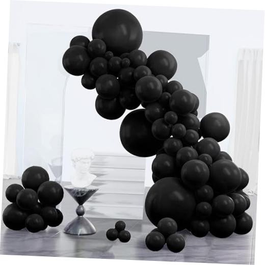 Black Balloons 123 pcs Different Sizes of 18 12 10 5 Inch Black Black-3044