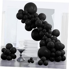 Black Balloons 123 pcs Different Sizes of 18 12 10 5 Inch Black Black-3044