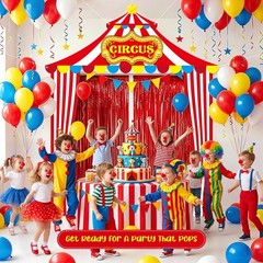 5 Pcs Carnival Circus Tent Decorations Set – Circus Theme Party Decorations w…