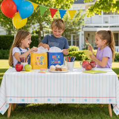 3 Pack Back to School Tablecloth, First Day of School Decorations, Notebook Pape