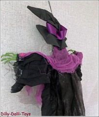 Animated Witch Hanging Halloween Decoration Light Up Sound Movement Moving Arms