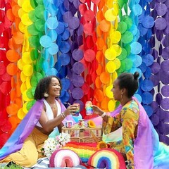 205Ft Rainbow Party Decorations Big Polka Dots Tissue Paper Backdrop Rainbow2
