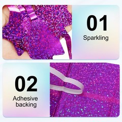 3Pack Party Backdrop Decoration,Star Streamer Foil Fringe Curtain,Laser Rose Red