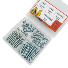 60 Pcs #8-32 Machine Screws Assortment Kit – Carbon Steel Zinc-Plated