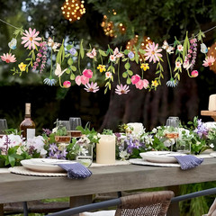 Wildflower Party Decorations Butterfly Flower Banner Flower Leaves Banner Butter