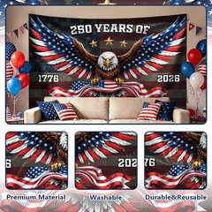 Patriotic Eagle Backdrop Banner – 4th of July & Independence Day Decor